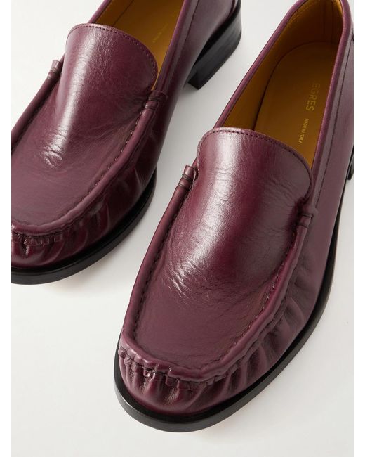 LEGRES Purple Model 64 Leather Loafers