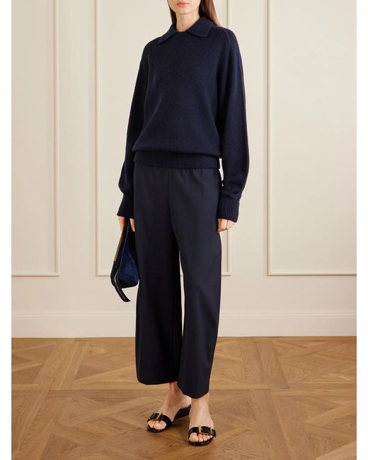 Khaite Blue Jackson Wool And Cashmere Sweater