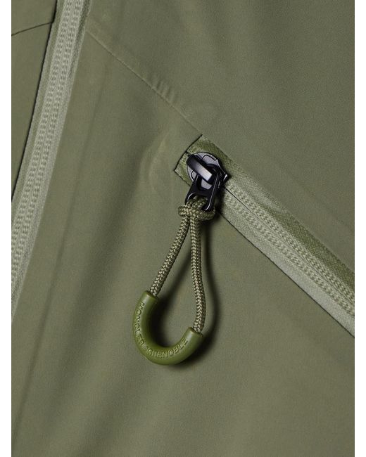 Moncler Green Kibira Appliquéd Shell Hooded Jacket