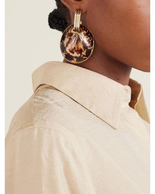 Tory Burch Metallic Shell Drop Earrings