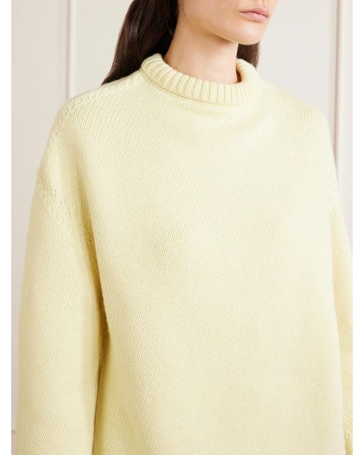 Jil Sander Yellow Cashmere And Wool-Blend Sweater