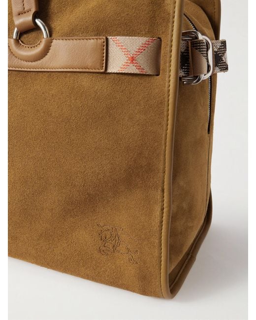 Burberry Natural Weekender Aus Veloursleder Mit Lederbesätzen