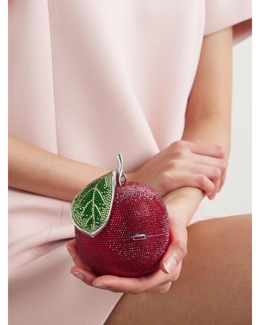 Judith Leiber Red Apple Sweetie Crystal-Embellished-Tone Clutch