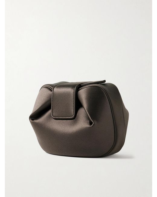 Gabriela Hearst Black Soft Demi Satin Clutch