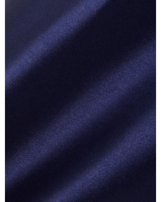 Solace London Blue Imani Strapless Pleated Twill Gown
