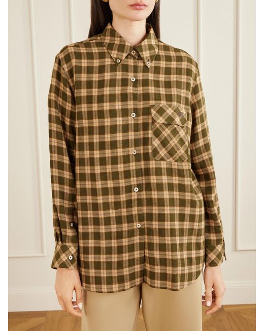 Wales Bonner Natural Ritual Checked Flannel Shirt
