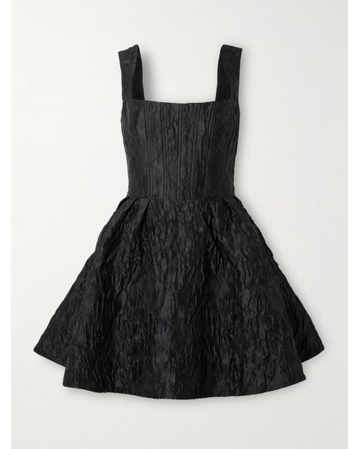 Rebecca Vallance Black Dreams Cloqué Mini Dress