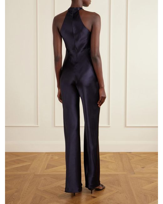 Galvan Blue Eve Satin Jumpsuit
