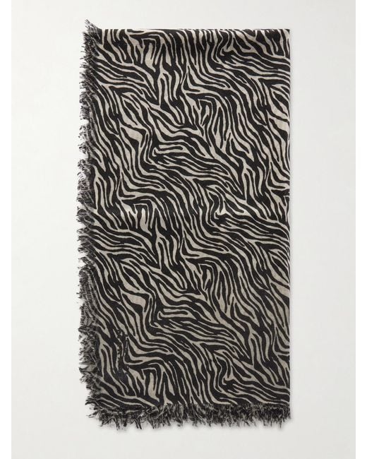 Isabel Marant Multicolor Alecia Zebra-Print Cashmere And Wool-Blend Scarf