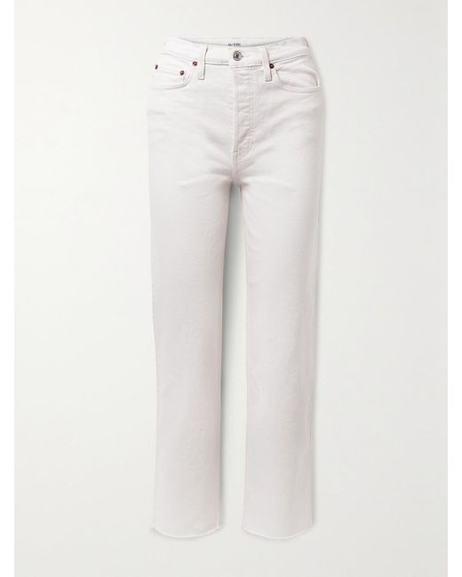 Re/done White 70S Stove Pipe Straight-Leg Jeans