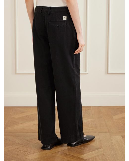 ÉTERNE Blue Benson Cotton-Gabardine Straight-Leg Pants