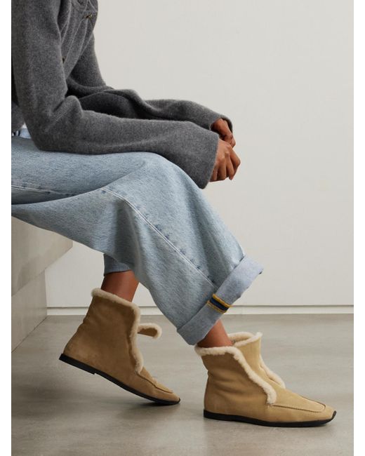 Totême  Natural Shearling Ankle Boots