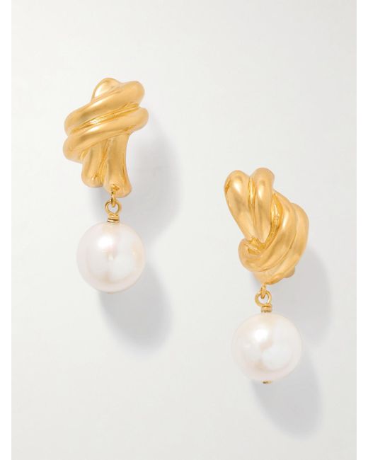 Completedworks White Ohrringe Aus Recyceltem-Vermeil Mit Perlen
