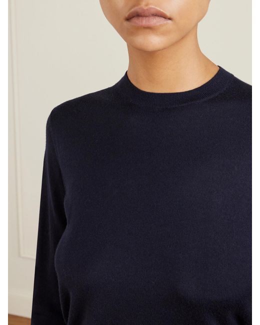 Totême Blue Garderob Wool And Silk-Blend Sweater