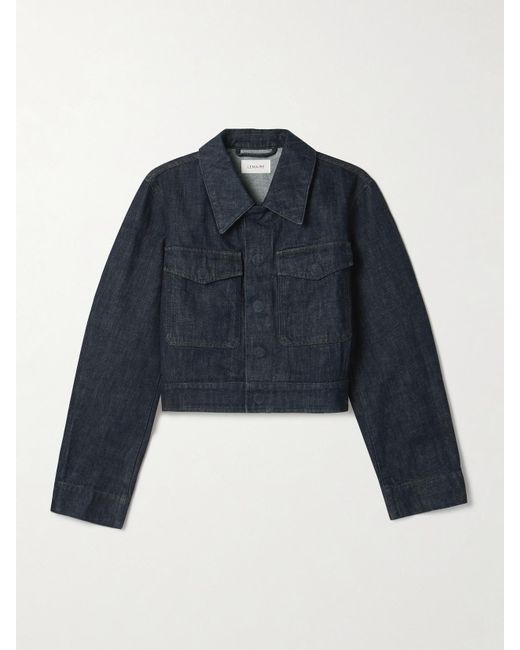 Lemaire Blue Verkürzte Jeansjacke
