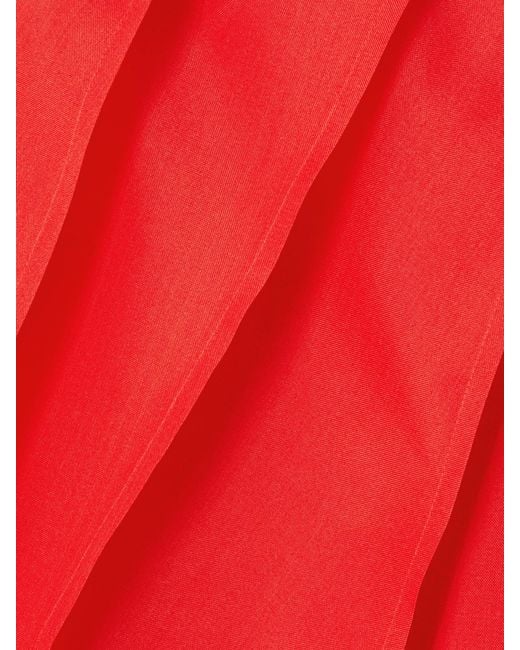 Altuzarra Red Dex Pleated Silk-Organza Midi Skirt