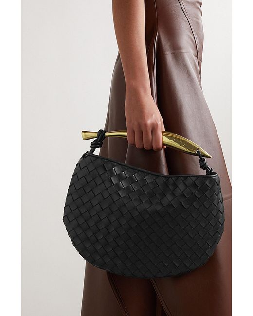 Bottega Veneta Black Sardine Small Intrecciato Leather Tote