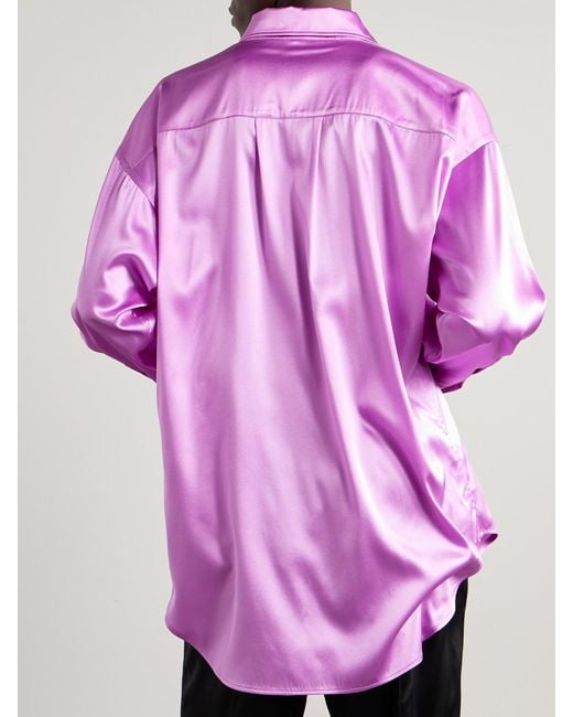 Tom Ford Pink Oversized Stretch-Silk Satin Shirt
