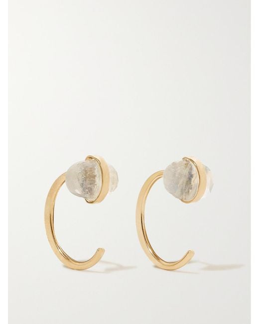 Melissa Joy Manning White 14-Karat Recycled Moonstone Earrings
