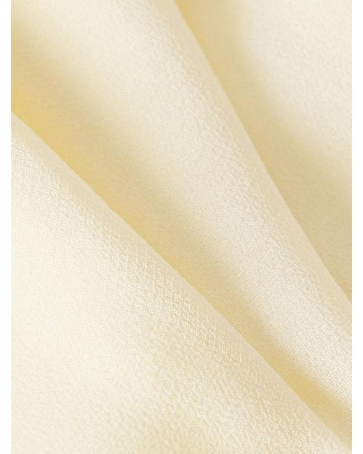 Posse Natural Solene Scarf-Detailed Ruched Chiffon Halterneck Top