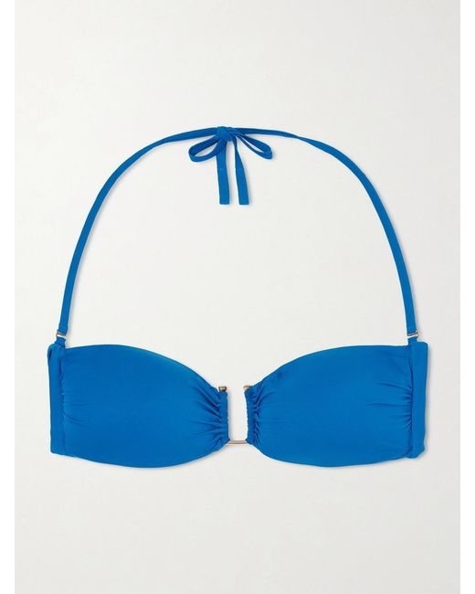 Max Mara Blue Beachwear Amelia Bandeau Bikini Top