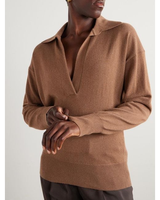 Tom Ford Brown Cashmere Polo Sweater