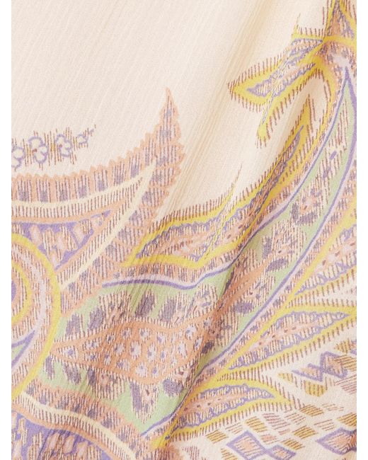 Etro Natural Tiered Ruffled Printed Silk-Crepon Maxi Dress