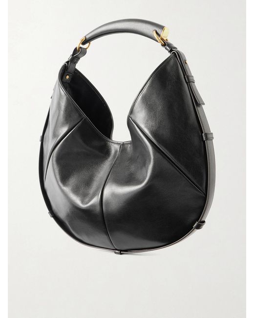 Saint Laurent Black Mombasa Paneled Leather Shoulder Bag