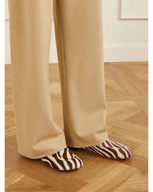Wales Bonner Brown Dakar Zebra-Print Calf Hair Loafers
