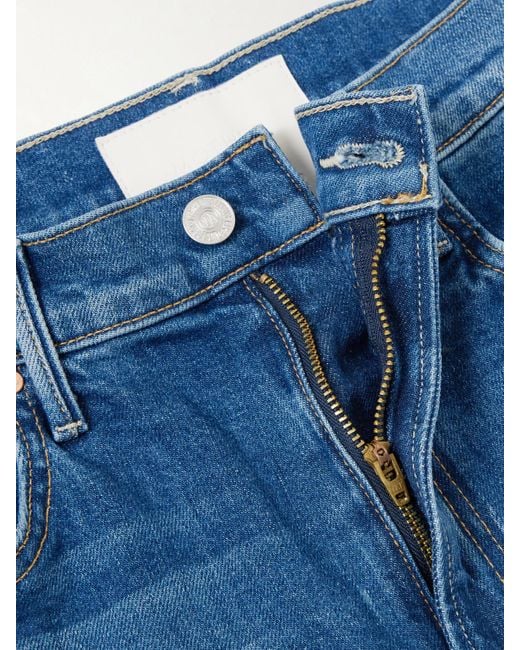 Mother Blue The Full-Pipe Flood High-Rise Barrel-Leg Jeans