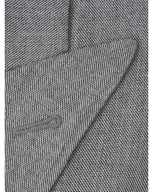 Saint Laurent Gray Double-Breasted Wool-Twill Blazer