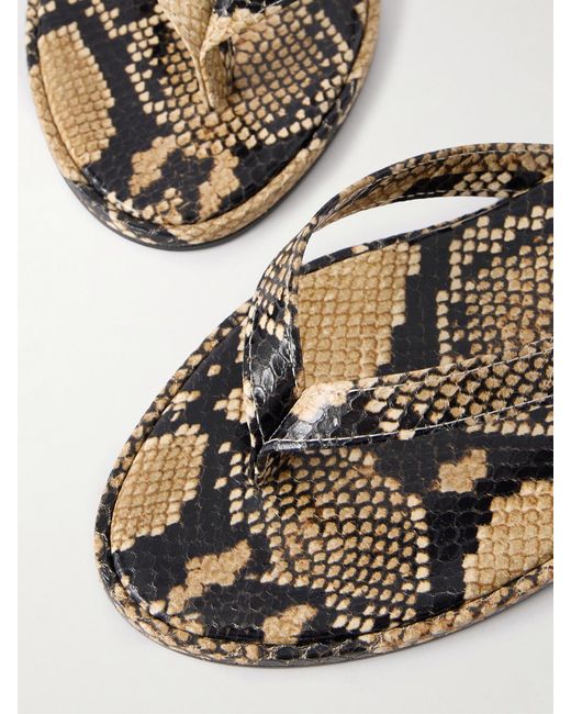 Aeyde Multicolor Melody Snake-Effect Leather Flip Flops