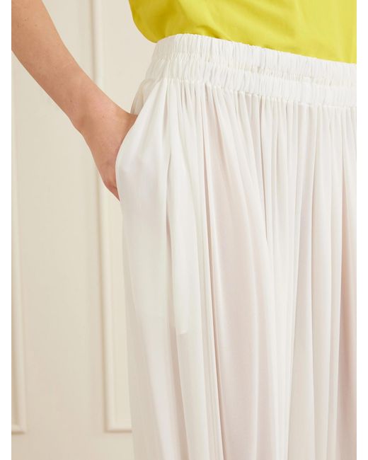 Alaïa White Shirred Silk-Blend Georgette Balloon Pants