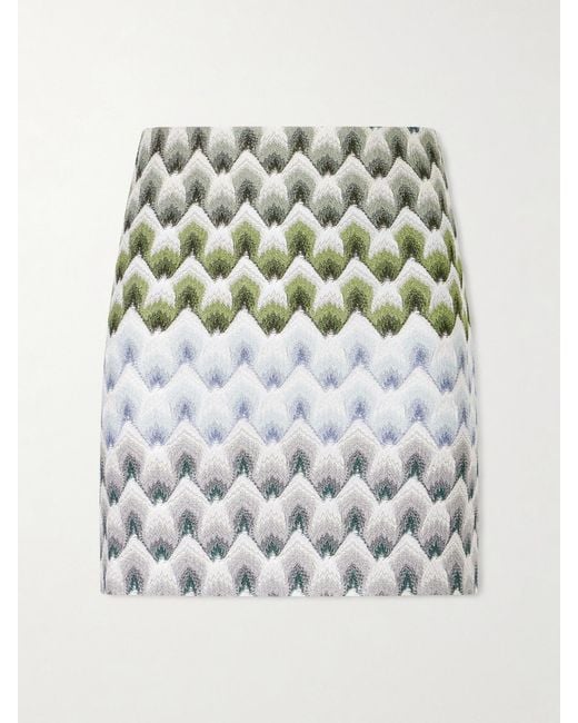 Missoni White Embellished Crochet-Knit Mini Skirt