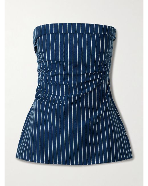 Faithfull The Brand Blue Britta Oberteil Aus Baumwoll-Twill Mit Nadelstreifen