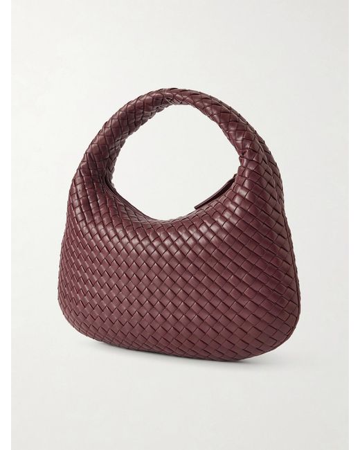 Bottega Veneta Purple Veneta Medium Intrecciato Leather Shoulder Bag