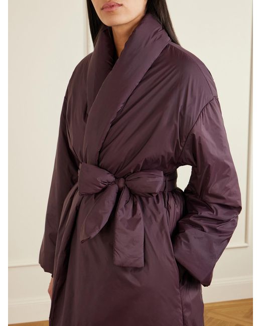 Leset Purple Bo Belted Padded Shell Coat
