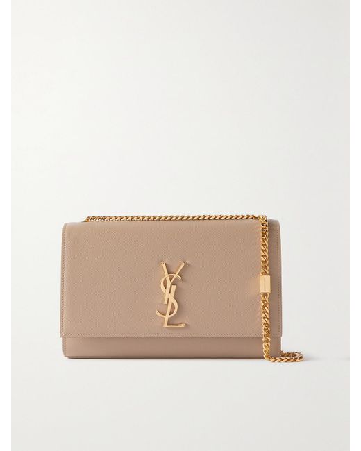 Saint Laurent Natural Kate Schultertasche Aus Strukturiertem Leder