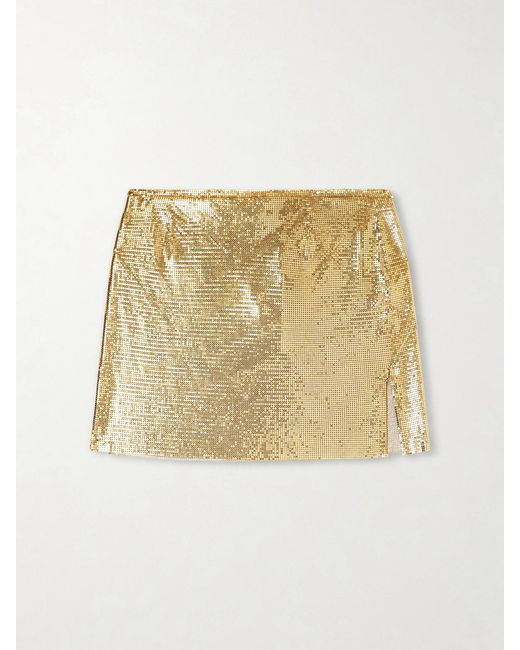 Rabanne Natural Chainmail-Tone Mini Skirt