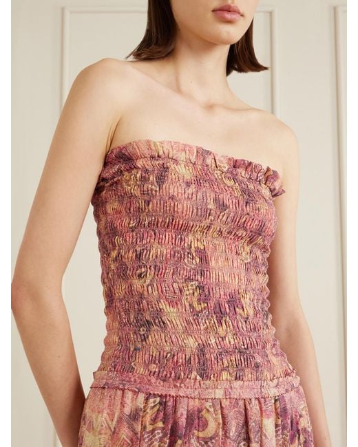Isabel Marant Pink Cleane Silk-Chiffon Midi Dress