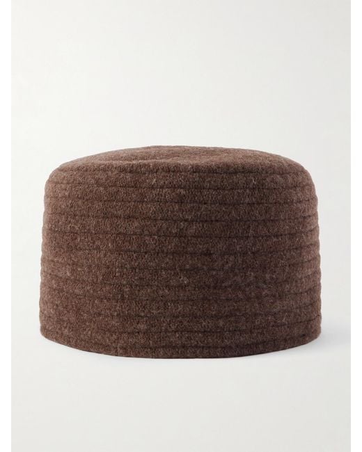 Loro Piana Brown Alicia Ribbed Wool-Felt Beanie
