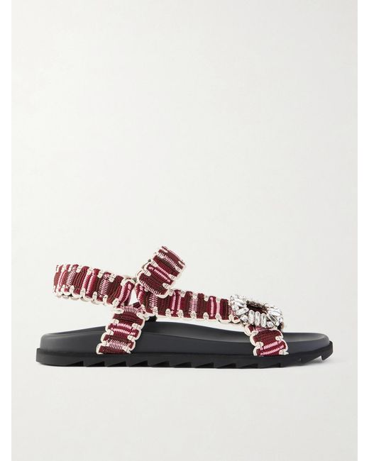 Roger Vivier Multicolor Embellished Flat Sandals