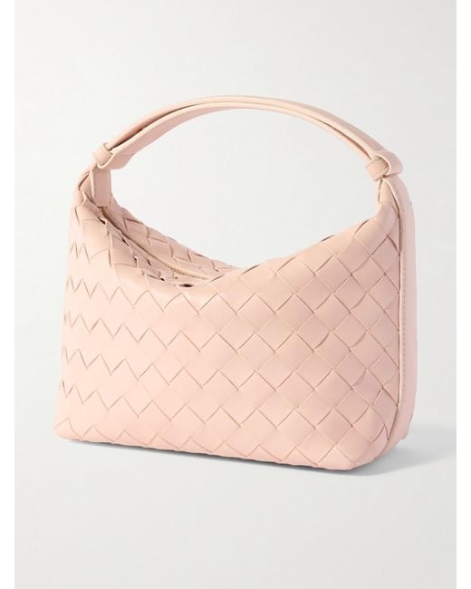Bottega Veneta Pink Wallace Intrecciato Leather Shoulder Bag
