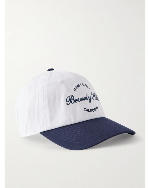 Sporty & Rich Blue Beverly Script Baseballkappe Aus Baumwoll-Twill Mit Stickereien