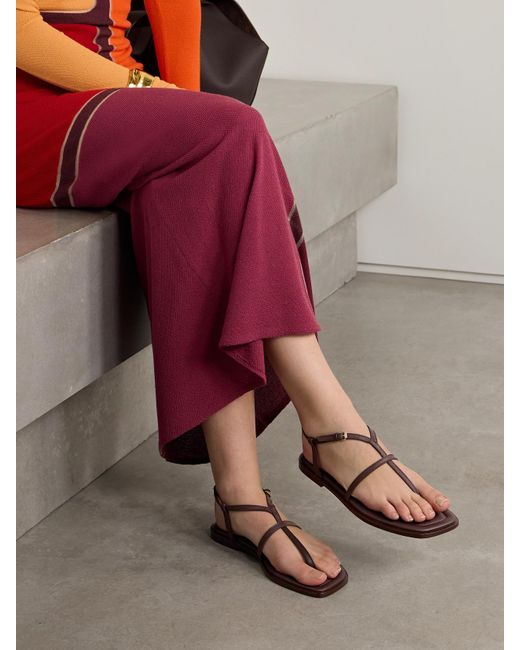 A.Emery Brown Remly Textured-Leather Sandals