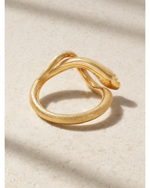 Ole Lynggaard Copenhagen Natural Small Snakes 18-Karat Diamond Ring
