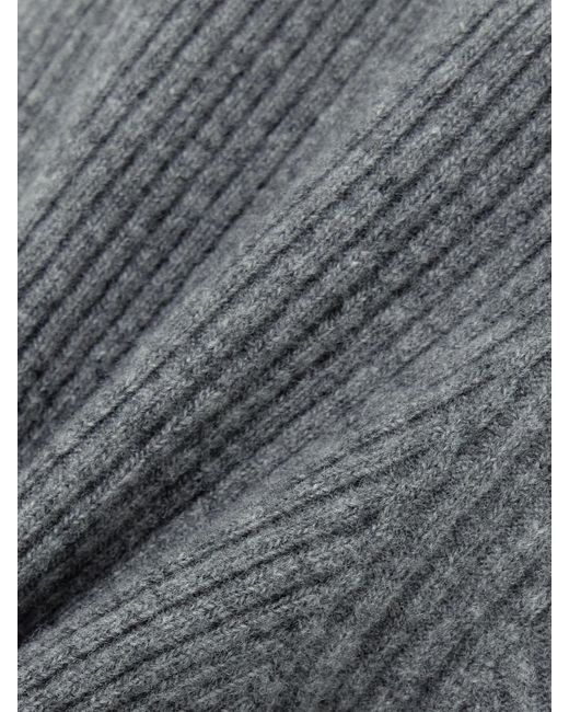 Gucci Gray Striped Ribbed Wool-Blend Wide-Leg Pants