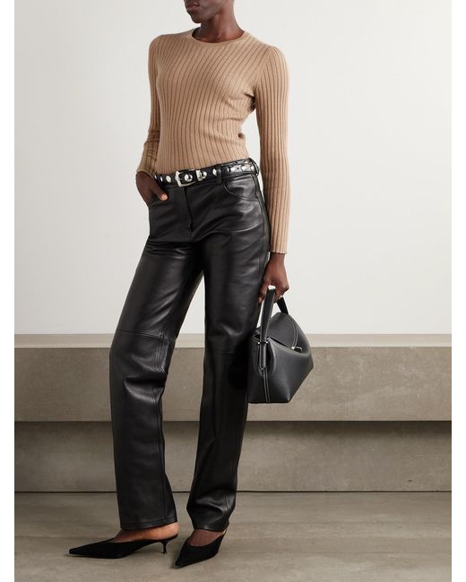 Allude Natural Ribbed Cashmere Sweater