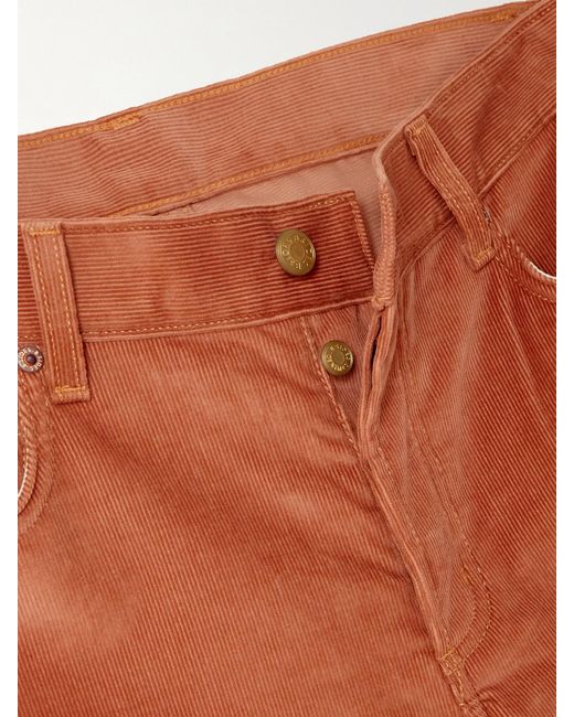 B Sides Orange Bec Cotton-Blend Corduroy Wide-Leg Pants