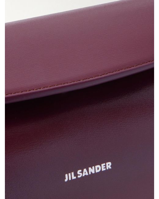 Jil Sander Purple Cannolo Kleine Schultertasche Aus Leder